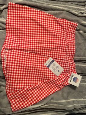 Everlane Red and White Gingham Skirt